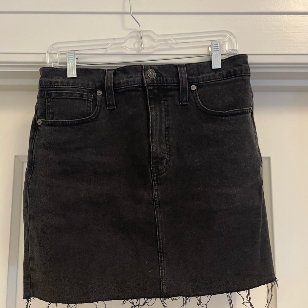 Madewell Black Denim Mini Skirt
